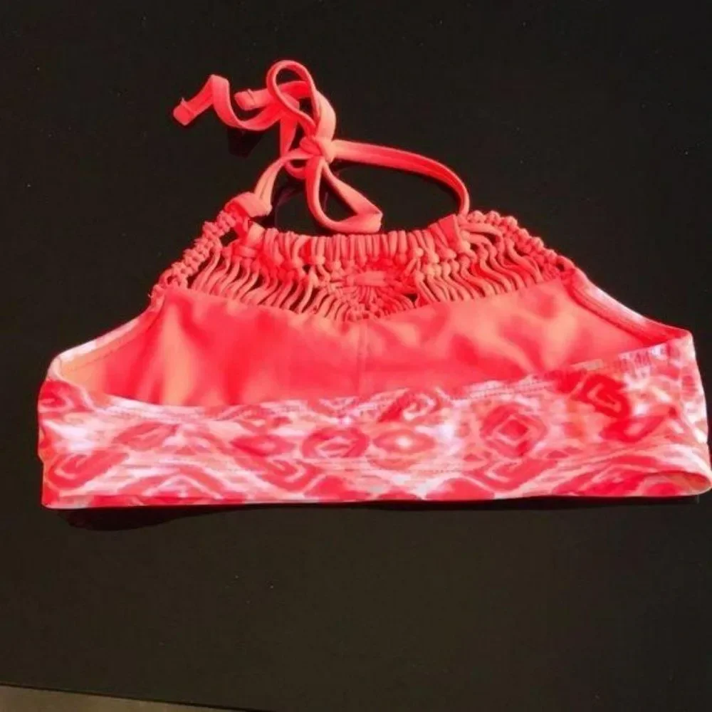 Justice Girl’s Coral Orange Tankini Bathing‎ Suit Top Size 10